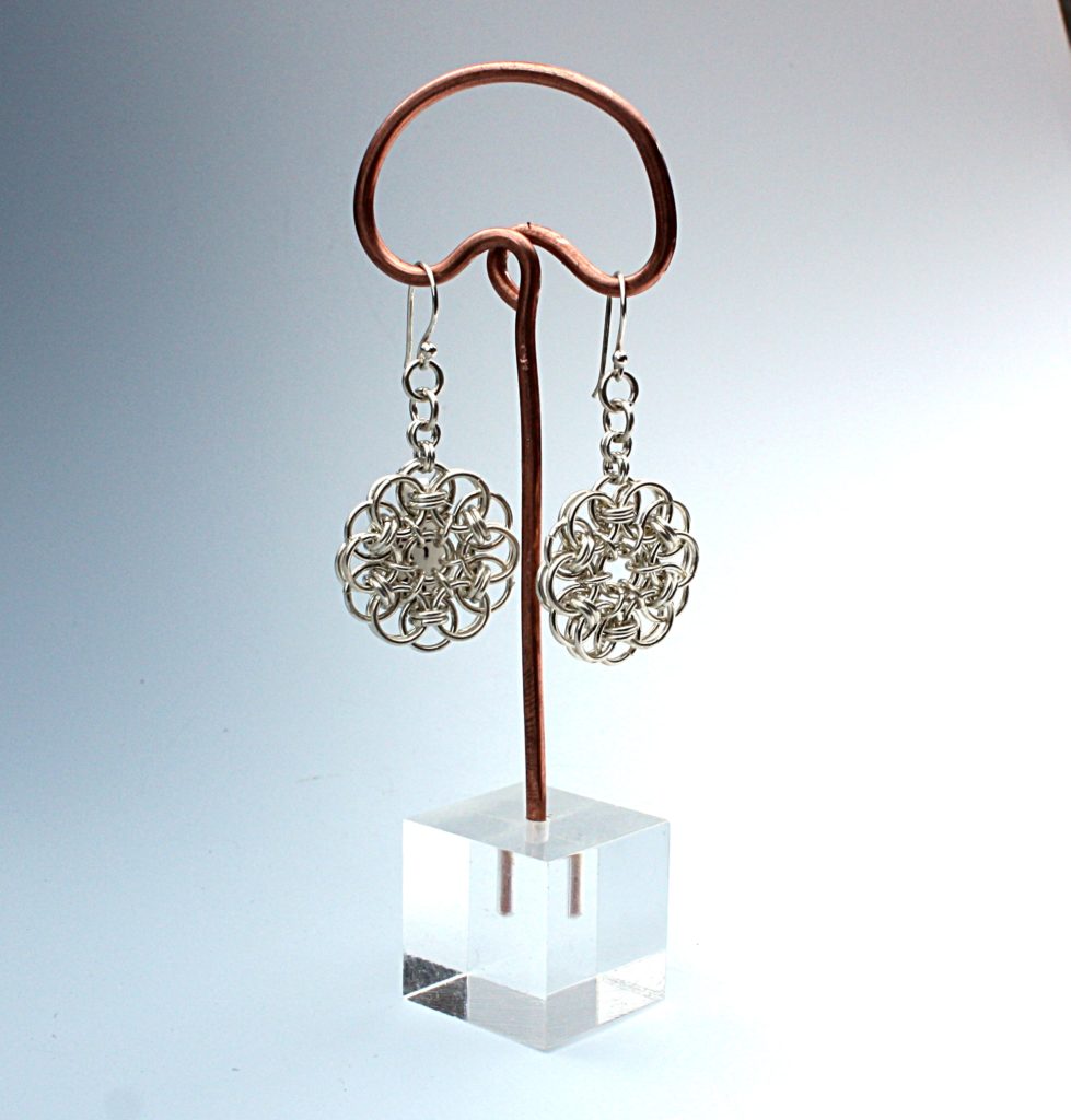 Sterling silver Helm Flower earrings